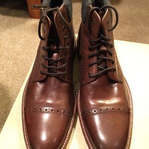 Johnston & Murphy KARNES Cap Tor Boot Dark Brown Calf/Charcoal